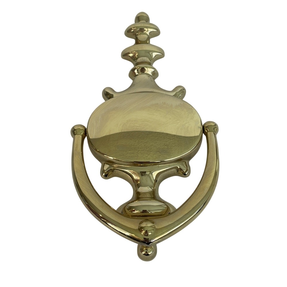 Victorian Style Brass, Door Knocker Spain 8 1/2" L.  4 1/4" W Engravable Engrave